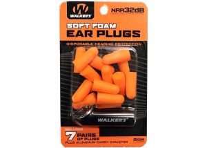 Ear Plugs Walker's Orange Soft Foam 7-Pack