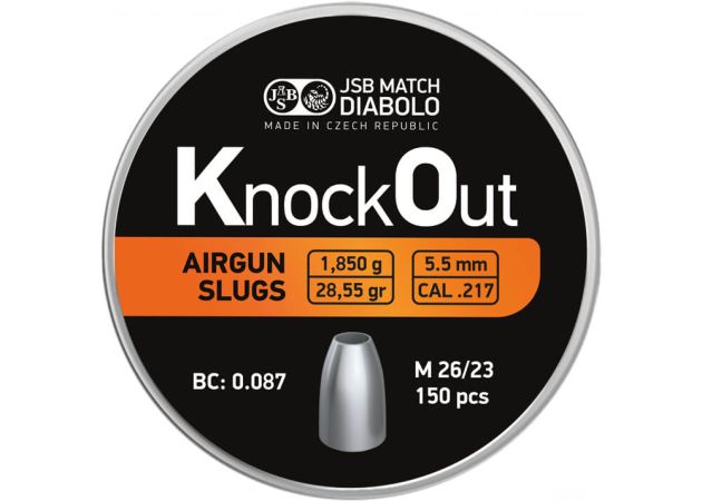 Airgun Slugs JSB Knock Out 5.5 mm HP 28.55 grain (.217)