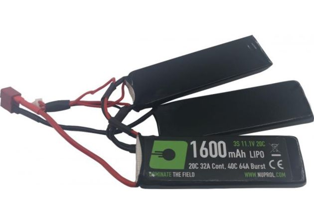 Battery Nuprol LiPo 11.1V 1600mAh Triplet T-Plug Deans