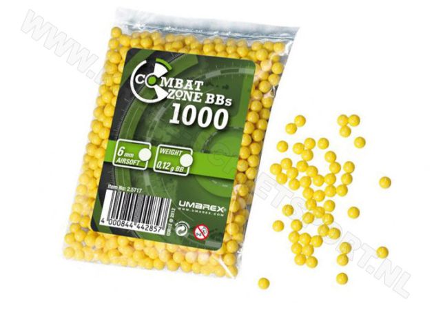 BB Combat Zone Geel 6 mm 0.12 gram 1000 stuks