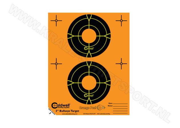 Orange Peel Caldwell bullseye targets 3"