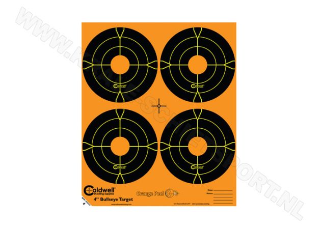 Doelstickers Caldwell Orange Peel bullseye targets 4"