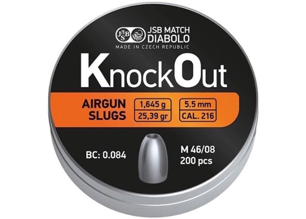 Airgun Slugs JSB Knock Out 5.5 mm HP 25.39 grain (.216)